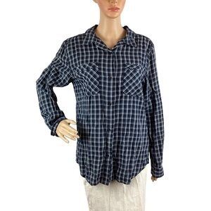 Denim & Supply Ralph Lauren Button Down Top Size M Blue Plaid
